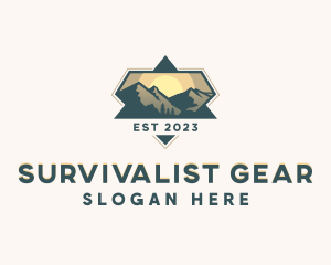 Mountain Hiking Adventure logo design