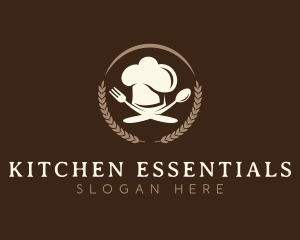 Kitchen Chef Hat Cutlery logo design