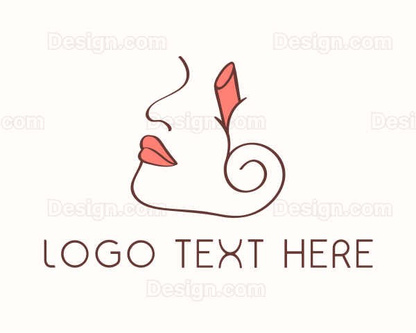 Feminine Beauty Stylist Lipstick Logo