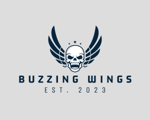 Wing Skull Rider logo design