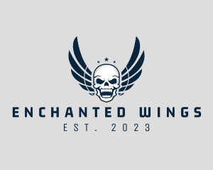 Wing Skull Rider logo design