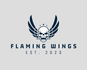 Wing Skull Rider logo design