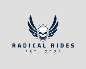 Wing Skull Rider logo design