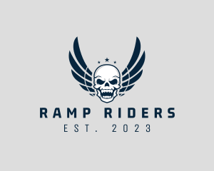 Wing Skull Rider logo design