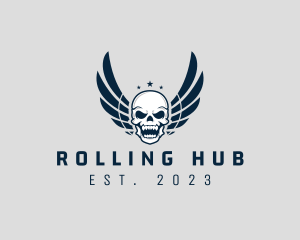 Wing Skull Rider logo design