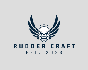 Wing Skull Rider logo design