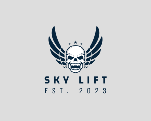 Wing Skull Rider logo design