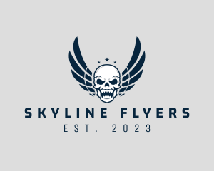 Wing Skull Rider logo design