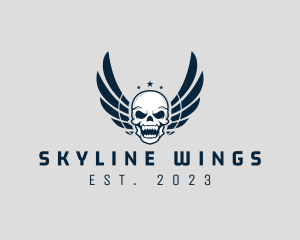 Wing Skull Rider logo design