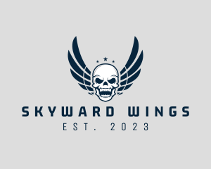 Wing Skull Rider logo design