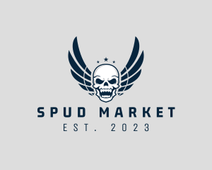 Wing Skull Rider logo design