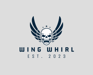 Wing Skull Rider logo design