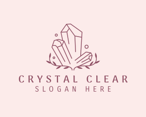 Leaf Diamond Crystals logo design