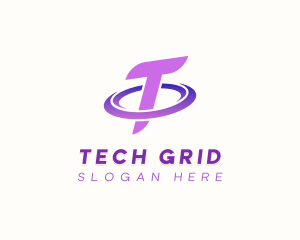 Tech Orbit Letter T logo design