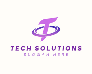 Tech Orbit Letter T logo design