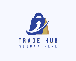 Ecommerce Shopping Arrow Bag logo design