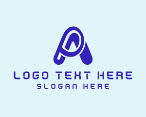 Digital Technology Letter A Logo