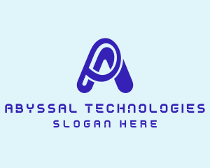 Digital Technology Letter A logo design