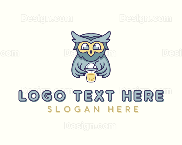 Owl Boba Beverage Logo