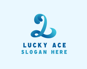 Water Wave Letter L logo design