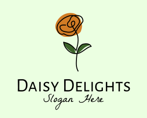 Daisy Flower Line Art logo