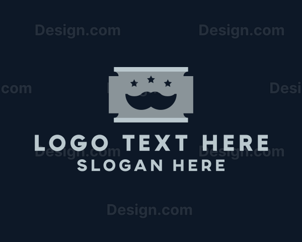 Moustache Shaving Razor Blade Logo