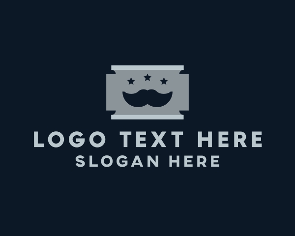 Moustache Shaving Razor Blade logo