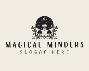 Magic Mushroom Plant logo design