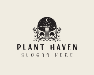 Magic Mushroom Plant logo design