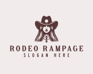 Cowgirl Western Rodeo logo design