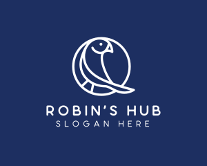Minimalist Robin Bird logo