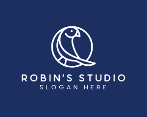 Minimalist Robin Bird logo