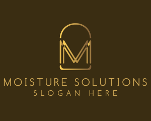 Gold Luxury Arch Letter M logo design