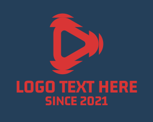 Red Tech Play Button logo