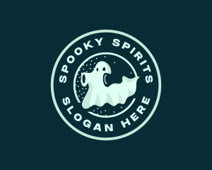 Ghost Spooky Haunted logo design