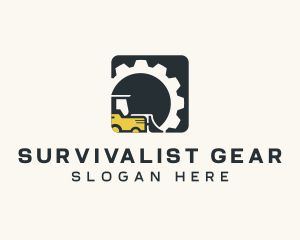 Gear Bulldozer Construction logo design