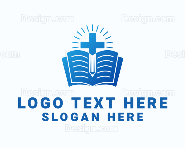 Religious Bible Cross Logo