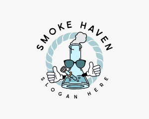 Smoking Weed Bong logo design