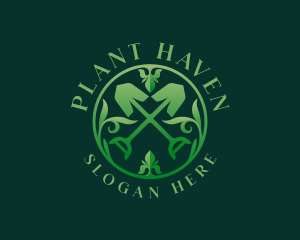 Shovel Plant Gardening logo design