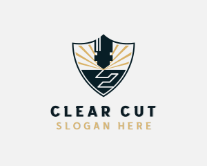 Industrial Laser Cutting Shield  logo design