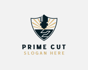 Industrial Laser Cutting Shield  logo design