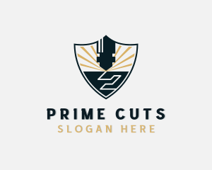 Industrial Laser Cutting Shield  logo design