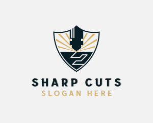 Industrial Laser Cutting Shield  logo design