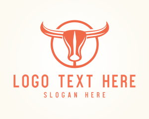 Abstract Bull Horns Emblem logo