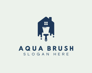 House Paint Brush Renovation logo design