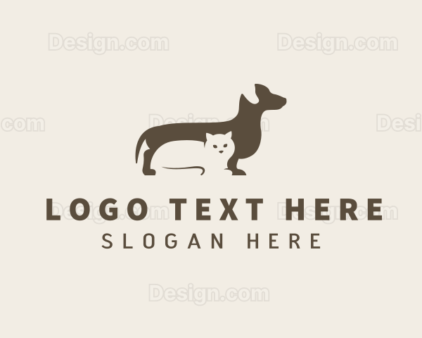 Pet Dachshund & Cat Logo