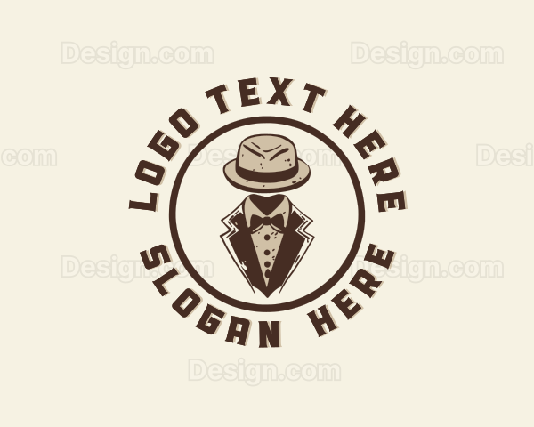 Retro Gentleman Tuxedo Logo