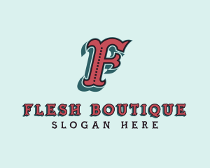 Fancy Western Boutique Letter F logo design