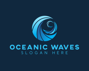 Wave Ocean Sea logo design