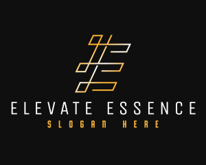 Geometric Industrial Letter E logo design